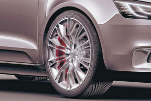 
Wheels of Audi A1 Sportback Concept look strong, SUV-like.
 